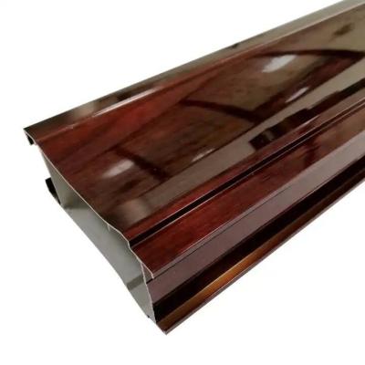 Wood Grain Transfer Printing Aluminum Wardrobe Door Frame Profile